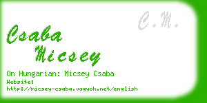 csaba micsey business card